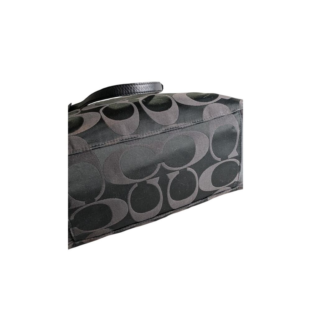 COACH Alexandra Signature Sateen Large Tote Bag Black/Silver 18485 - GUC - Picture 3 of 12